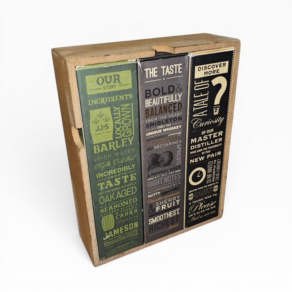 Whiskey Sampler Display Box Set Multi Good Jameson Wood Bar Decor